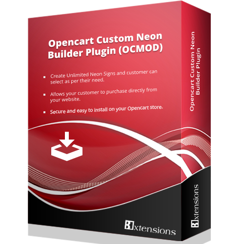 Opencart Custom Neon Builder Plugin / Neon Product Designer (OCMOD)